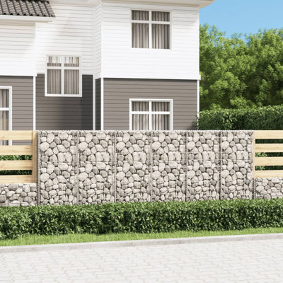 Silver Metal Gabion Wall