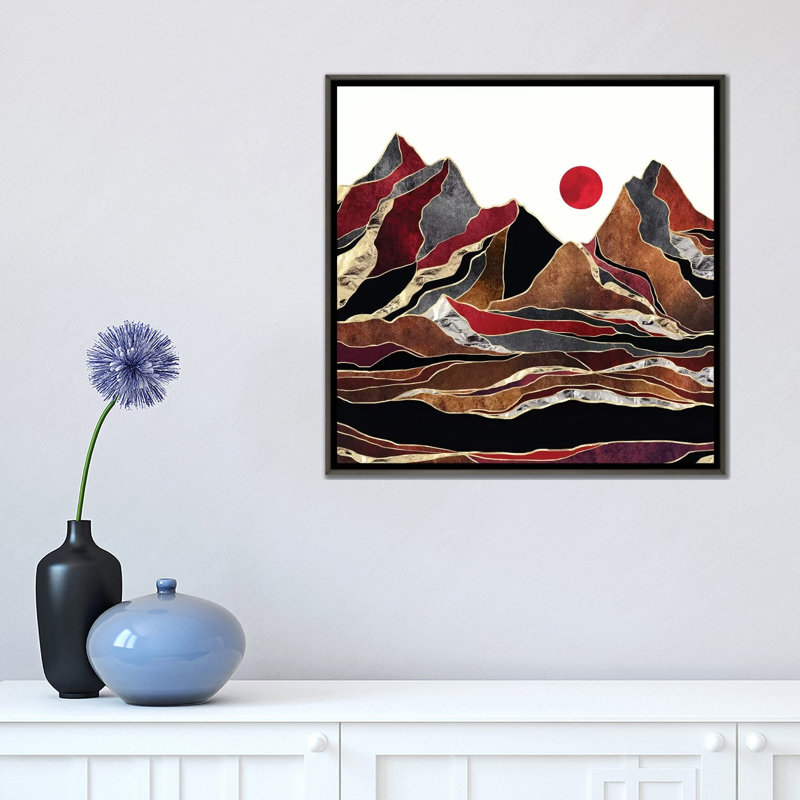 «Copper Vista», reproduction d'impression, Toile encadrée de bois rustique foncé, Pas de tapis, H 18 po x l 18 po x 1,5 po