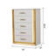 Commode 5 tiroirs de style contemporain en bois et finition dorée