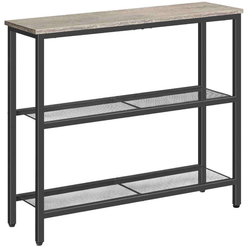Atanacio 3-Tier Console Table, Greige, 29.3" H x 29.5" W x 9.4" D