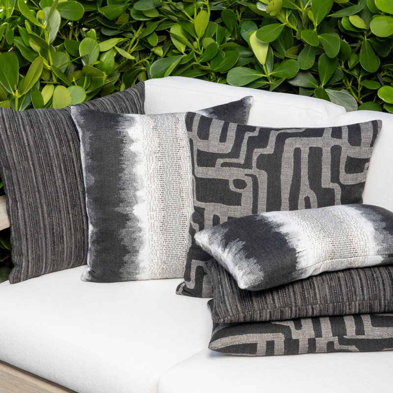 Noble Outdoor Square Sunbrella® Pillow Cover & Insert, Charcoal, 20"H X 20"W