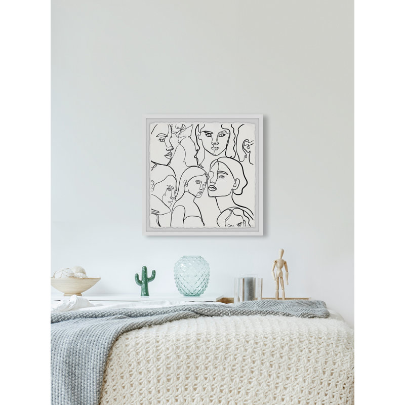 Many Faces - Single Picture Frame Print, 81cm H x 81cm W x 3.81cm D