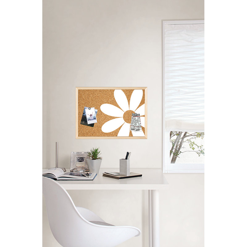Panneau de liège blanc imprimé marguerite
