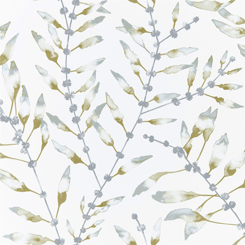 Chaconia 10.05m x 68.6cm Wallpaper Roll, Graphite/Mustard