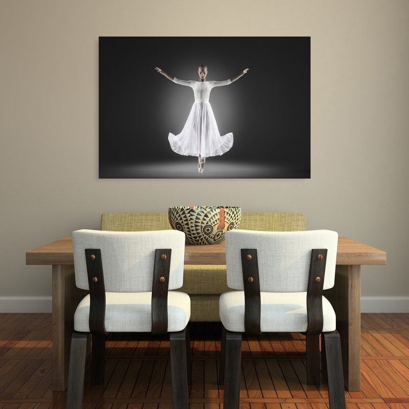 Ballerine en vol, impression d'art dramatique moderne et élégant, H 32 po x l 48 po
