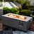 42Inch Rectangular Fire Table For Outdoor - Propane Fueled, Efficient Heating, Adjustable Flame Intensity, High , Space Utilizing, Easy To Clean And Maintain, With Glass Wind Guard Steel Made,