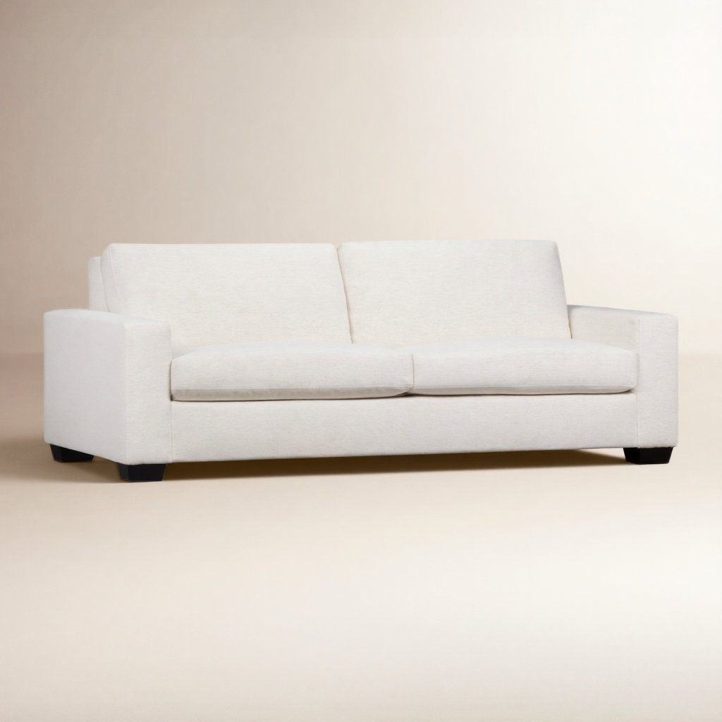 Jonie 91" Upholstered Queen Sleeper Sofa, Nomad Snow Crypton® Chenille
