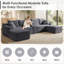 Canapé en forme de nuage U / L 127 po avec console, rangement, USB, 2 repose-pieds et porte-gobelet, luxueux fauteuils de compression durables en velours côtelé-638543633