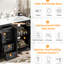 Meuble-lavabo moderne 36 po avec lavabo en céramique, finition noire, portes à fermeture douce, poignées de luxe et tablette de rangement avec charnières, 3 tiroirs-726567939
