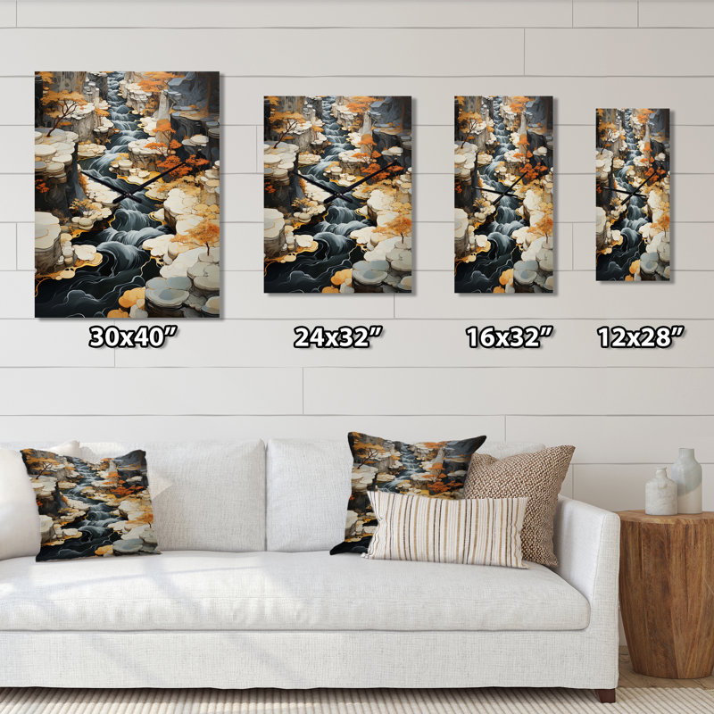 Abstract Waterfall Endless Journey - Landscapes Wall Clock Oversized, Small