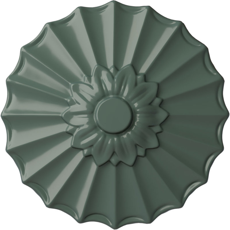 Médaillon de plafond Endurathane Shakuras, DO 9 po x P 1 3/8 po (convient aux auvents jusqu'à 1 3/8 po), finition gris acier peinte à la main