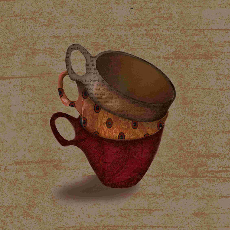 «Stacked Cups», impression sur toile tendue, L 12 po x H 12 po