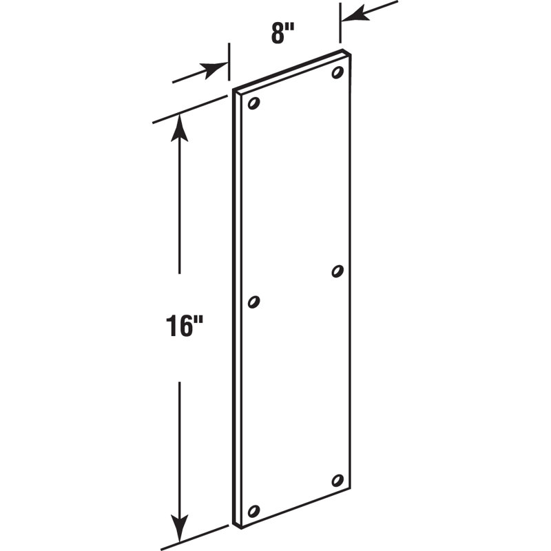 Prime-Line J 4636 Stainless Steel Door Push Plate, 8 Inch x 16 Inch, Stainless Steel Finish, (Single Pack)