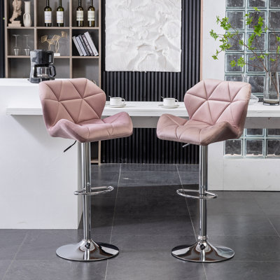 Tabourets de bar en métal Mauve