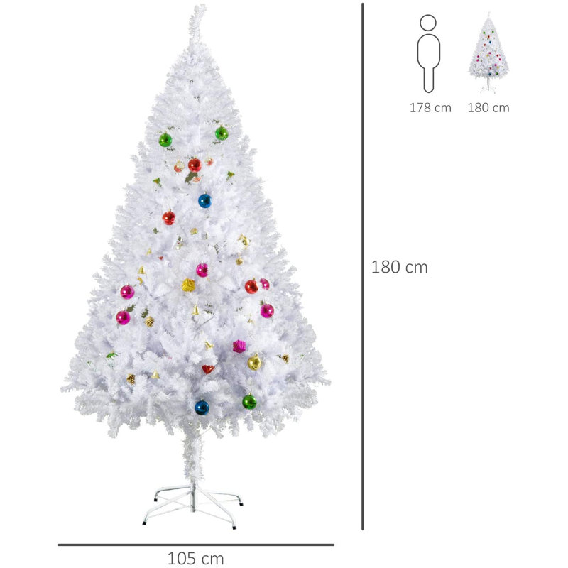 Durham Artificial Fir Christmas Tree, 5.91ft H x 3.44ft W x 3.44ft D