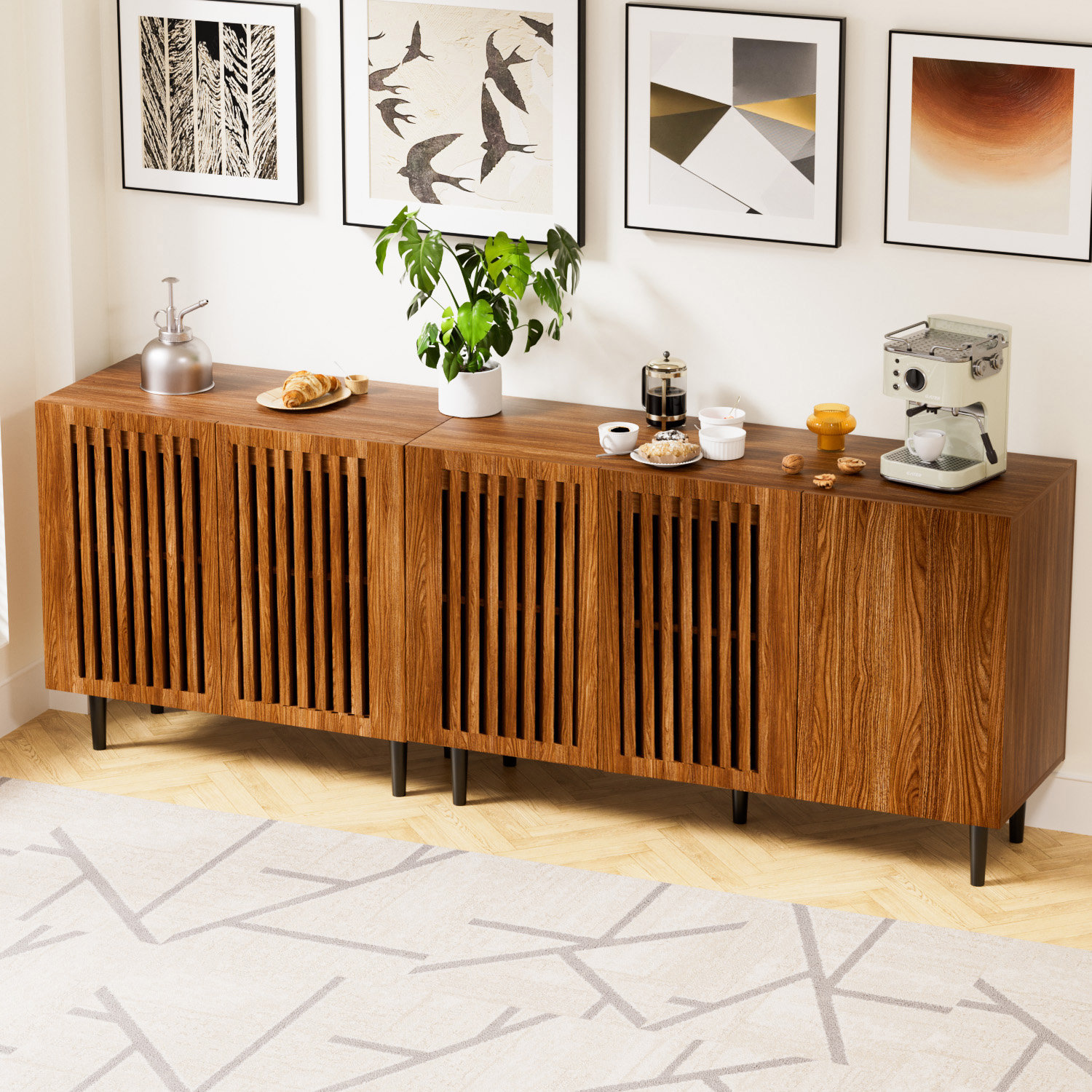 Oliver Sideboard Buffet with 5 Doors, Credenza Storage