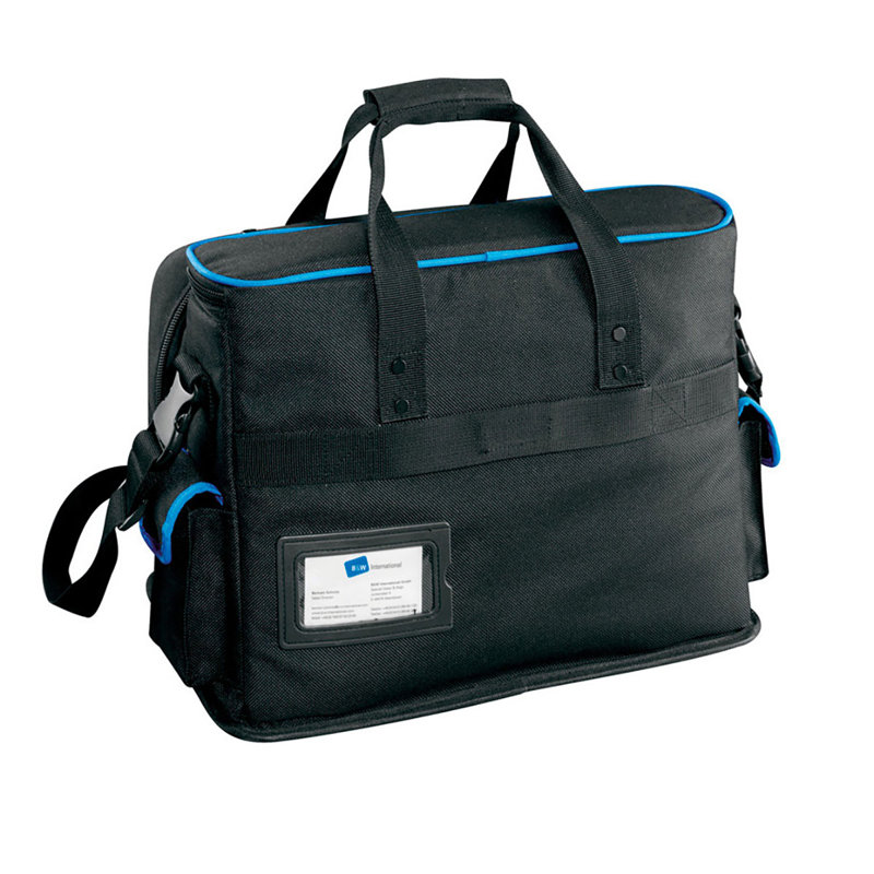 Black Nylon Splashproof Notebook Carrying Shoulder Bag with Adjustable Strap