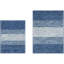 Ensemble de 2 tapis de bain doux, antidérapants, lavables et moelleux en microfibre, bleu