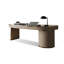 Bureau rectangulaire en bois manufacturé beige avec 2 tiroirs-108976635