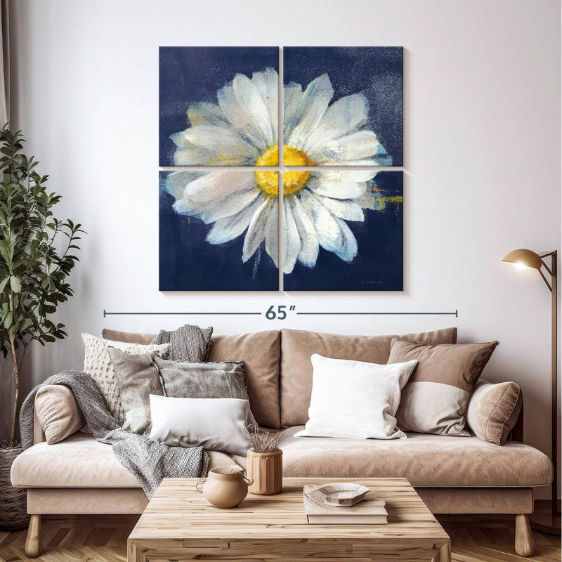 Harnek Boldest Bloom II Dark Blue, 45" H x 45" W