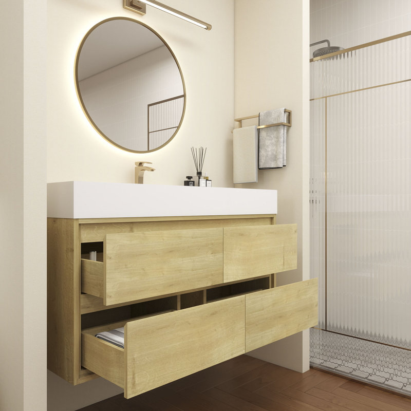 Victoria 48''Bathroom Vanity Base, Light Oak