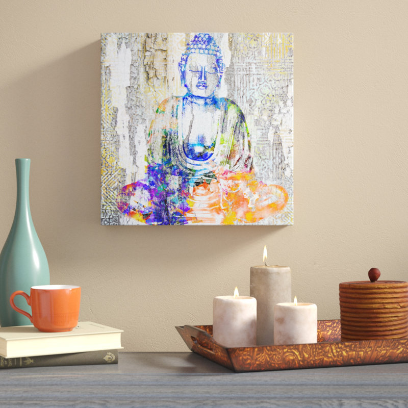 « intemporelle bouddha ii », impression sur toile tendue, H 18 po x l 18 po x p 2 po