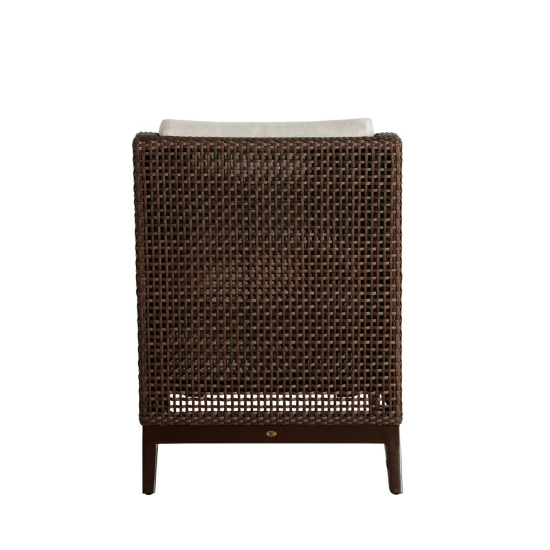 Peninsula Woven Lounge Chair, No welt + Standard fill, Bali Pearl, Mahogany/Chestnut