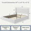 Lit plateforme tapissier avec lit de rangement relevable hydraulique, tête de lit à oreilles capitonnée, cadre de lit moderne, blanc, très grand-309865814-302866355