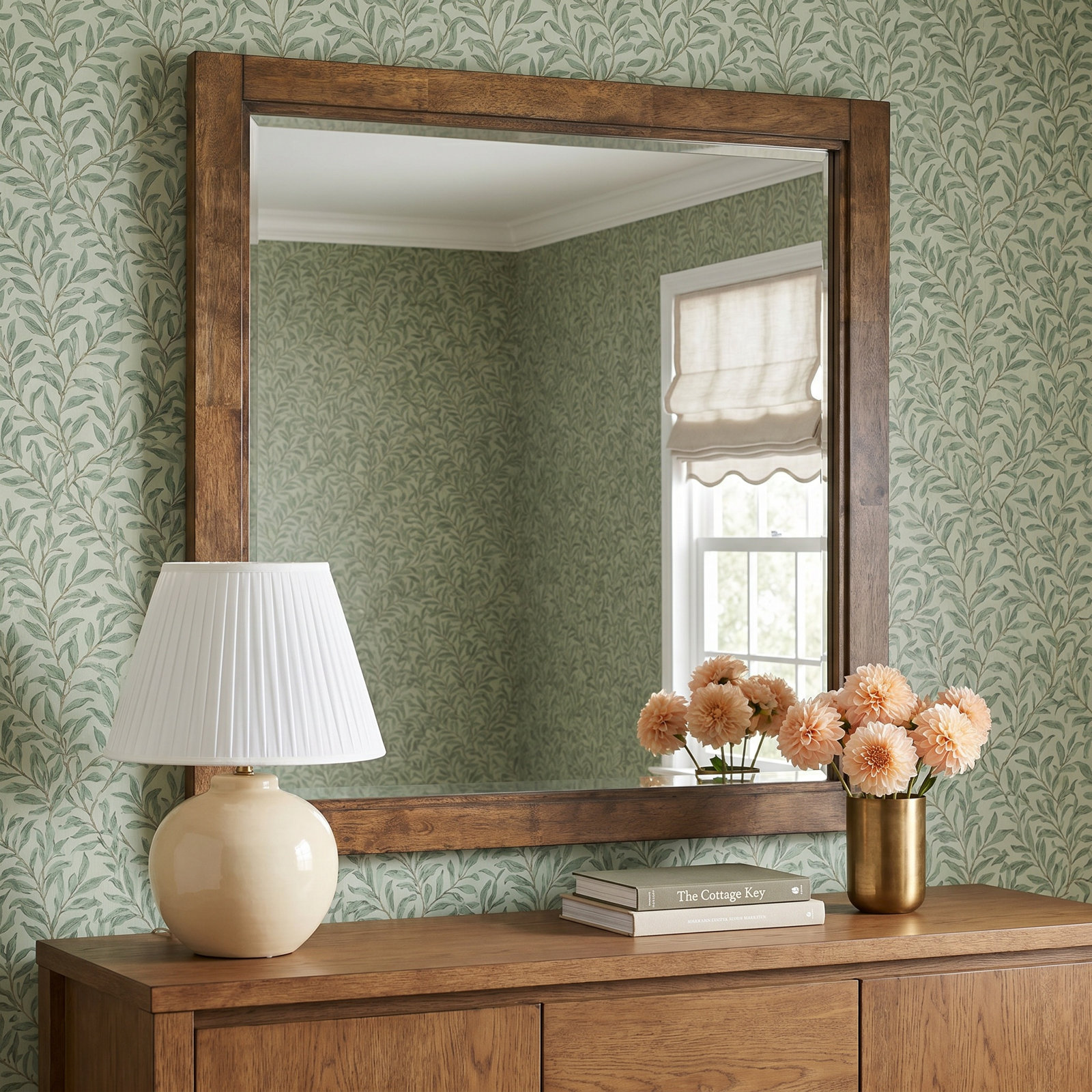 Tyson Wood Flat Wall Mirror, Tree House Brown