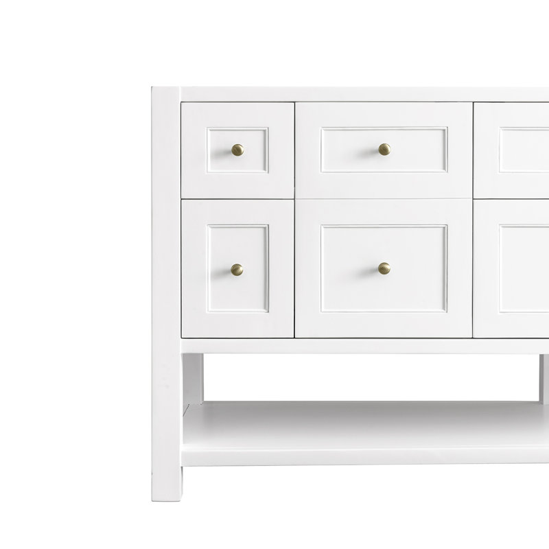 Breckenridge 72'' W Double Bathroom Vanity Base, Bright White
