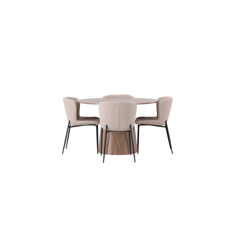 Christie 4 - Person Dining Set, Beige, Beige, Beige
