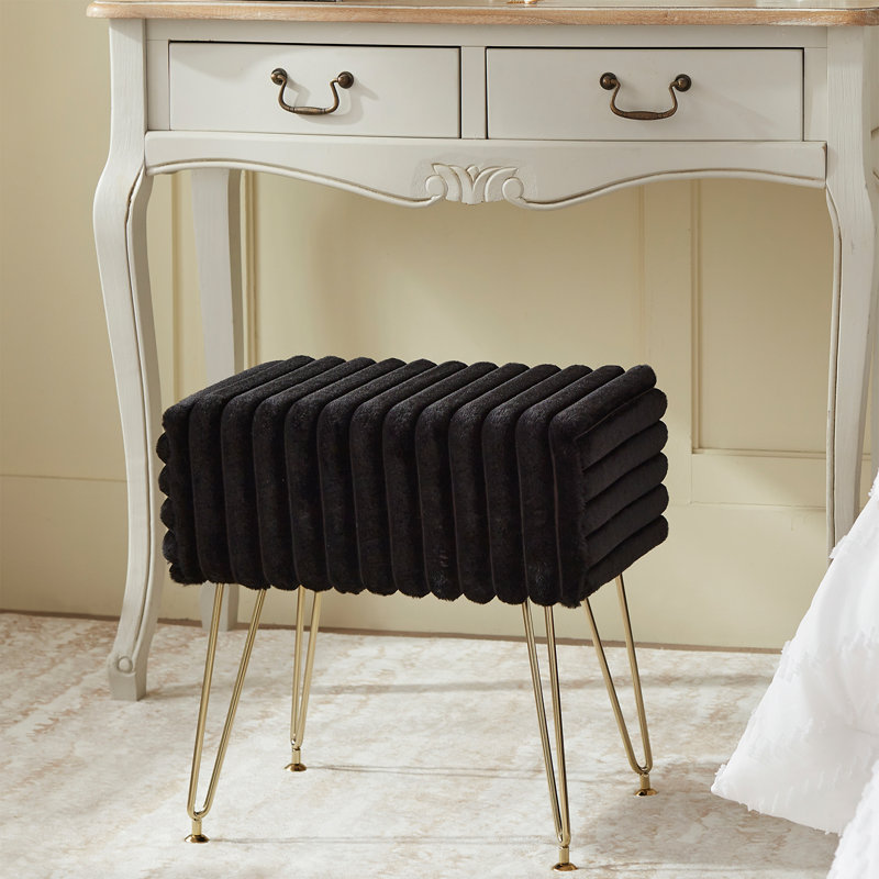 Tabouret de coiffeuse Modern, Noir