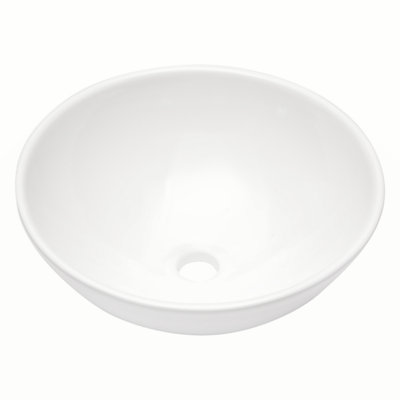 16"X16" White Ceramic Round Vessel Bathroom Sink
