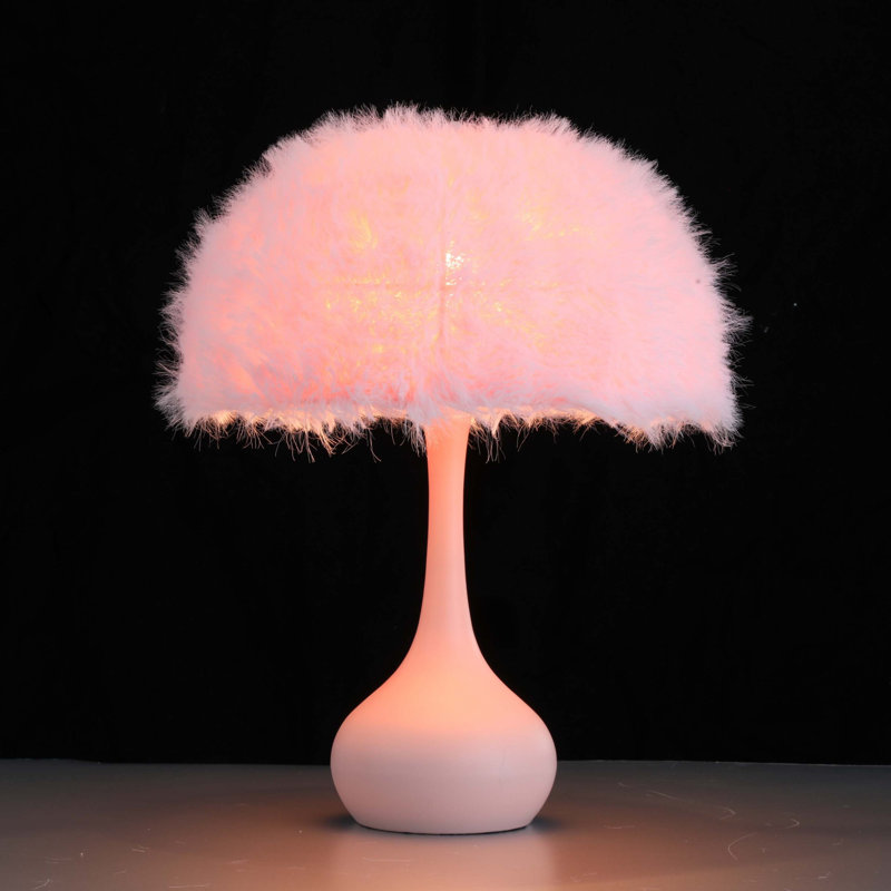 1- Light Globe Teardrop Base Table Lamp, Pink, Pink