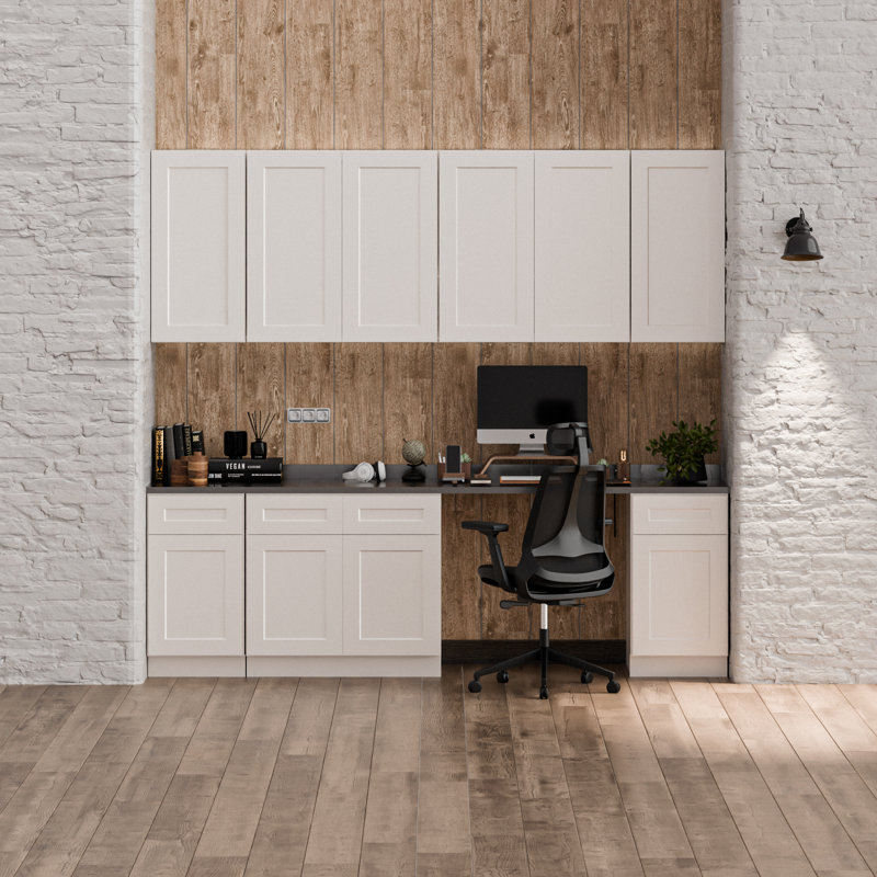 Armoire de base 33 po avec tiroir double à fermeture en douceur et tablette réglable en bois massif prête à assembler pour la cuisine, la salle de bain et le garage (l 33 po x P 24 po x H 34,5 po)