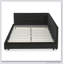 Structure de lit tapissier capitonné, structure de canapé-lit avec dossier et accoudoirs confortables, lit pour chambre à coucher, salon, velours-117804176