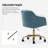 Adan Modern Velvet Task Chair with Wood Frame and Back-1436001275