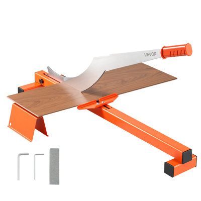 12 inch Vinyl Floor Cutter, 10mm Thick Laminate Flooring Cutter with Cutting Angle Guide, Rubber Handle, Honing Stone, D2 Steel Blade for Cutting Laminate, Vinyl, Home Renovation