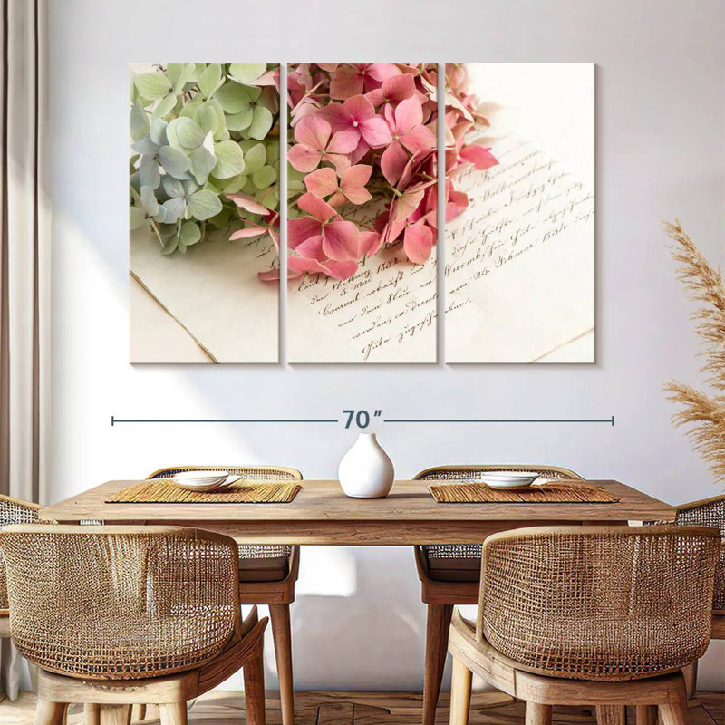 Hardie hortensia et lettre d'amour, H 42 po x l 65 po