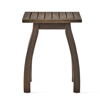 Gray Wood Outdoor Accent Table - 18.9 Inches Wide, 19.11 High, 15.28 Deep For Coastal Decor
