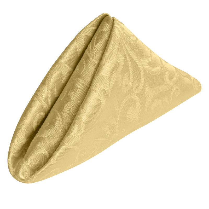 Somerset Polyester Floral Square Napkin, Gold, 17" W x 17" L