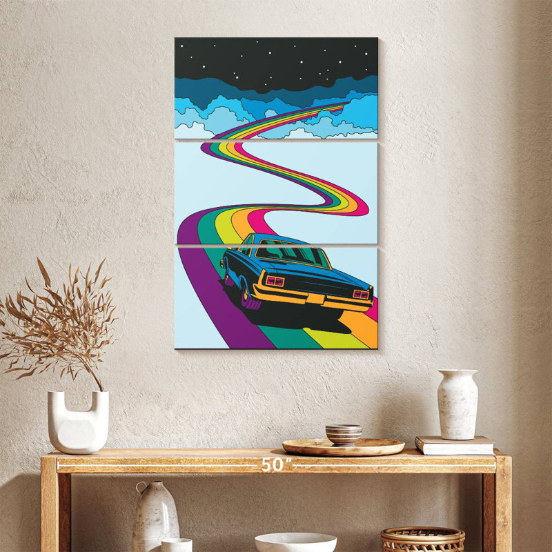 Mehar Rainbow Road Car, 38" H x 24" W