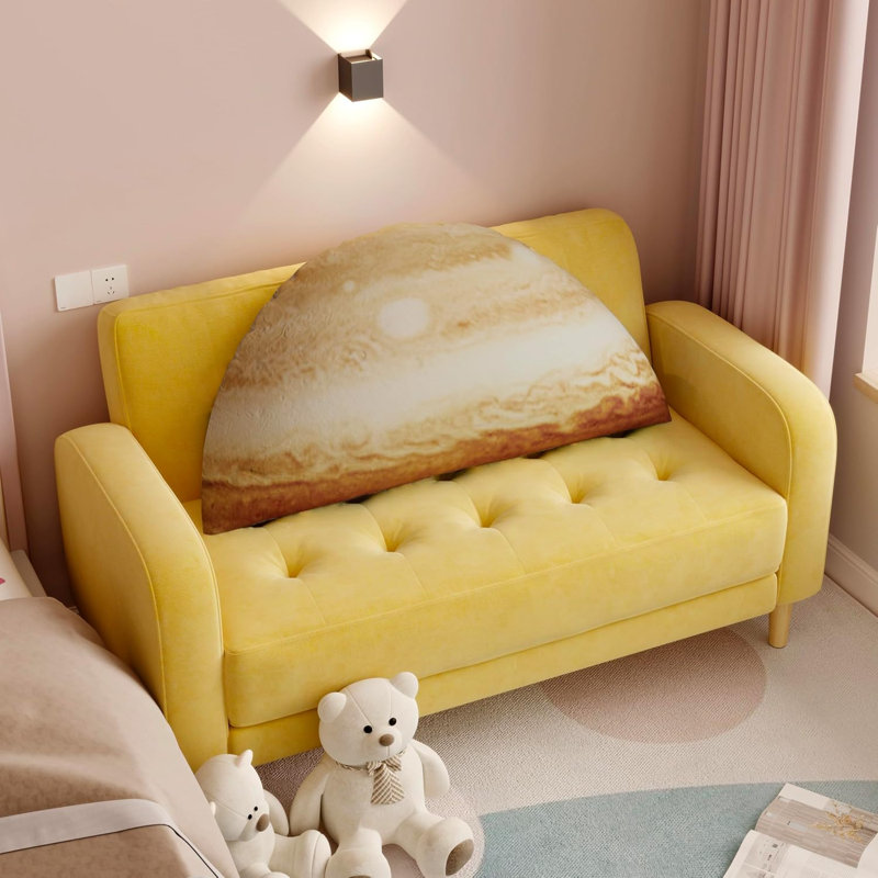 Novelty Backrest Cushion, Yellow Jupiter Print