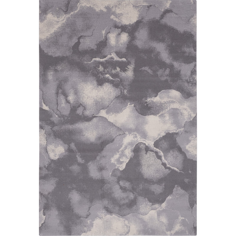Diverse Cirrus Power Loom Wool Grey Rug, Rectangle 133 x 180cm