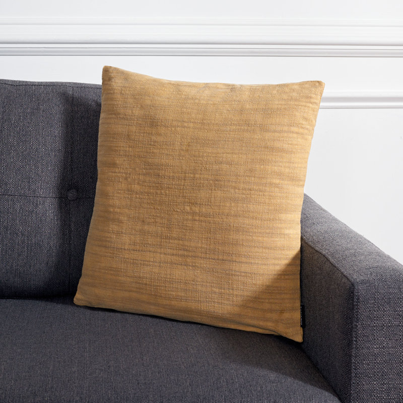 Cale Cotton Reversible Throw Pillow, Yellow