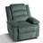 Ameiah Upholstered Gray Green Corduroy Manual Push Back Recliner Chair with Wingback-381254192