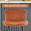 Modern 62cm Upholstered Orange Velvet Curved Bar Stool-68744691