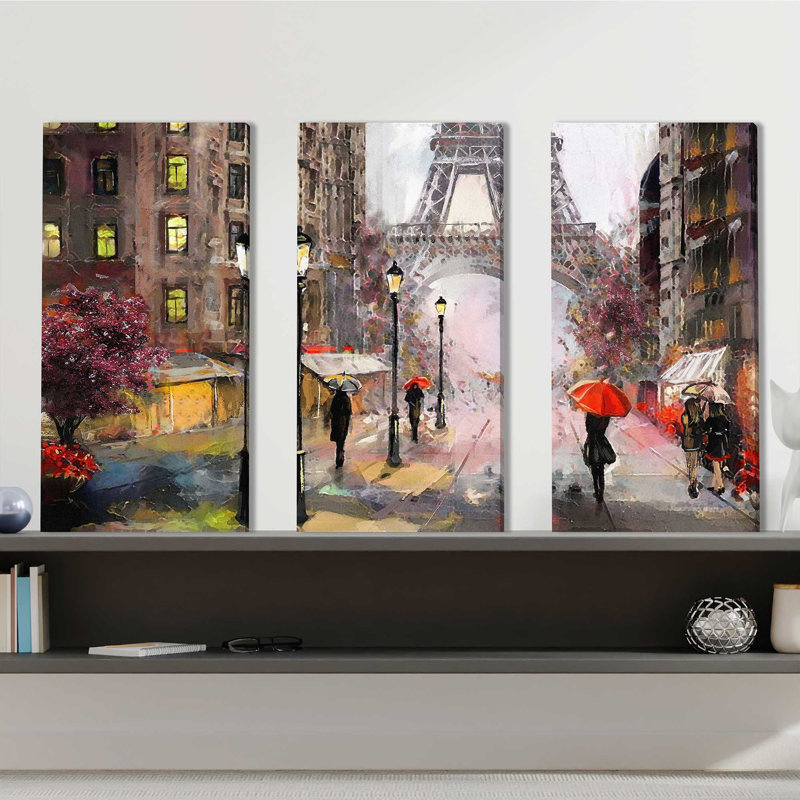 "Paris", ensemble de 3 impressions sur toile
