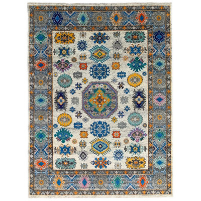 Lydia Kazak Ivory Hand Knotted Wool N.Ivory / N.Gray Transitional Modern Area Rug