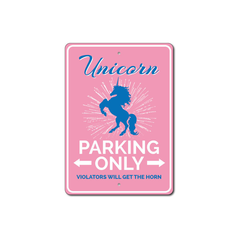 Enseigne licorne en aluminium, H 18 po x l 12 po x P 0,06 po